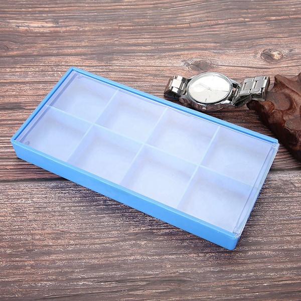 Plast 8 Grids Förvaringslåda Smycken Organizer Case Watch Function Container Tool
