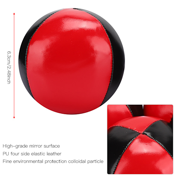 3st Röd Svart PU Läder High End Portabel EPS Fin kolloidal partikel jongleringboll