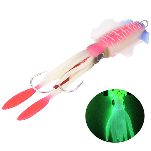 Pehmeä Luminoiva Kalastussyötti UV-Oktopus Kalmari Houkutin Kalastustarvike 4#