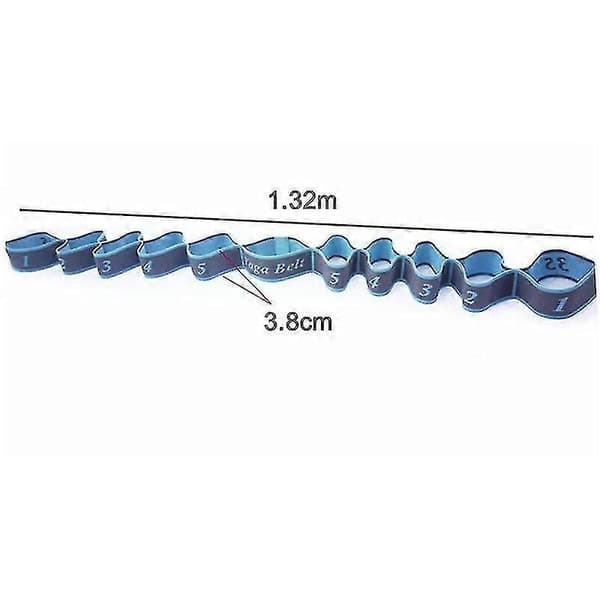 Blå dansövning liggande 11-segments stretchband för dragrep