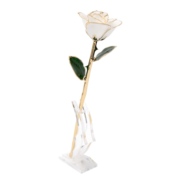24K Gullbelagt Rose med Stativ Gull Dyppet Rose Blomsterdekorasjon for Valentinsdag og Jubileum