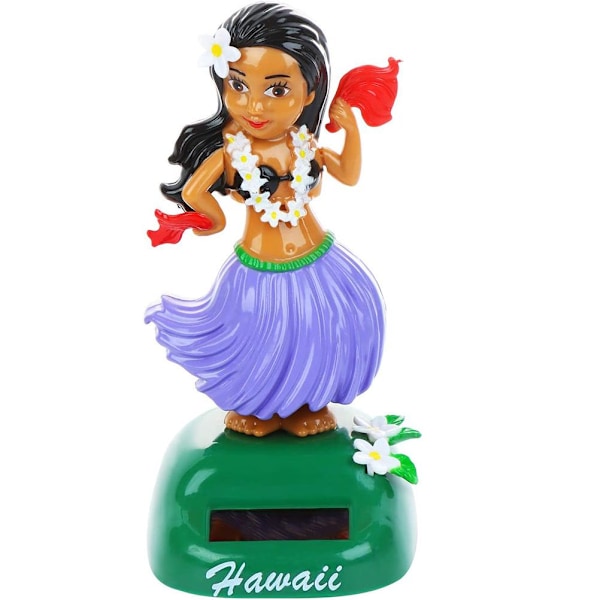Solar Hawaiian Dans Figur Bil Dashboard Leksak Lovely med Solpanel Skakande huvud Docka Dans Figur Leksak för sovrum Familj Skrivbord
