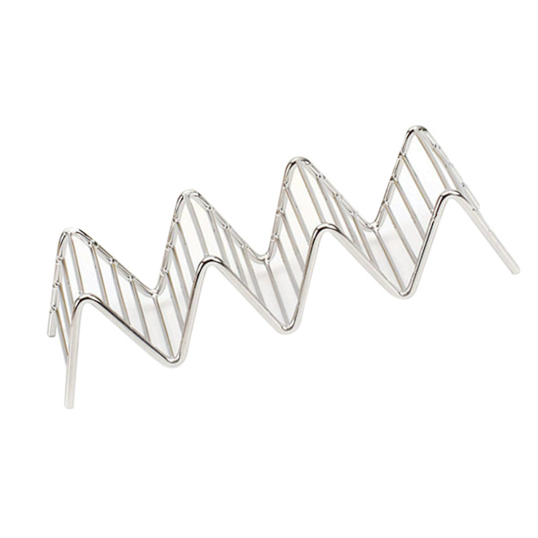 V-formet tacoholder i rustfritt stål Maisrull Vårrulle Tacostativ Pannekake Matstativ 3-4 gitter 6,3x18,5x4,5 cm/2,5x7,3x1,8in