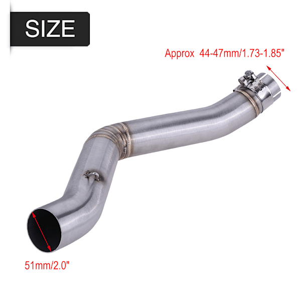 Eksosutblåsingsrør for mellomledd for Benelli TRK 502
