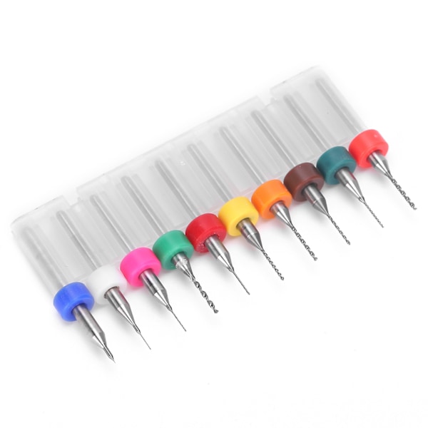 10 stk Micro Twist Bits Legering Tungsten Stål Håndkredsløbs Borrstansværktøj 0,1-1 mm