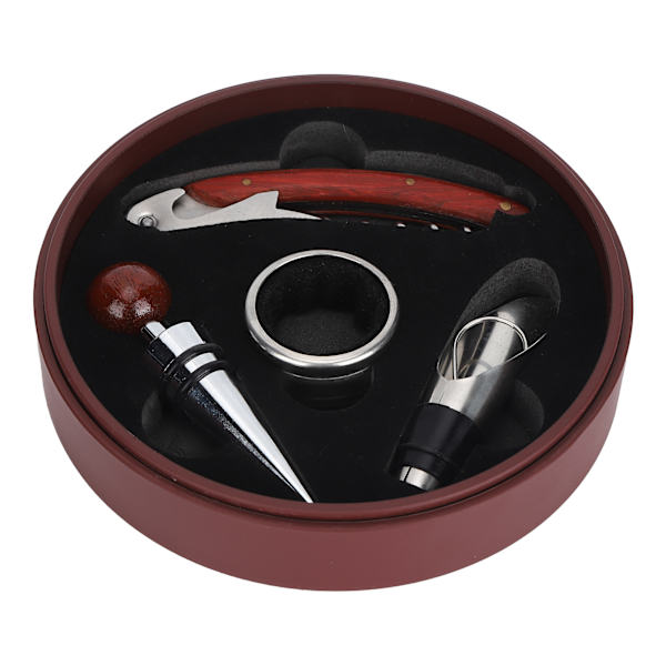 4pcs Multifunctional Wine Bottle Opener Set Corkscrew Stopper Wine Pourer Gift Box