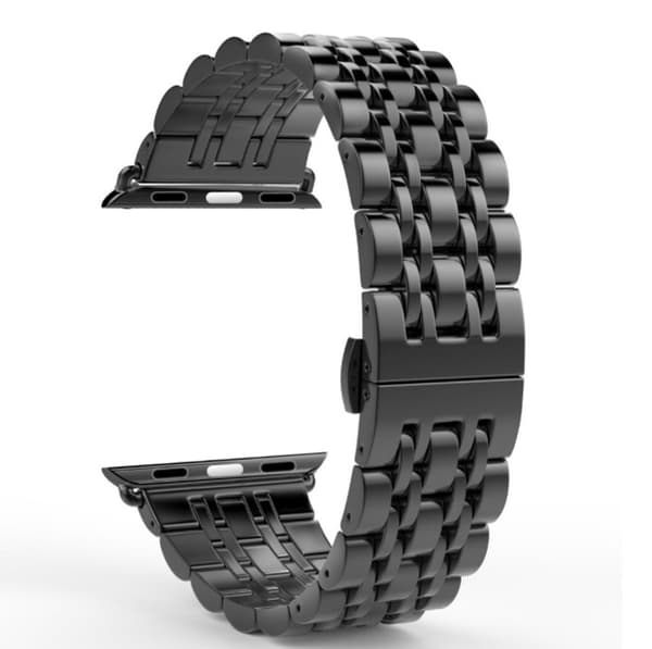 Kompatibel med Apple Watch 4 - 40mm - Eksklusiv Stilren stållænke Silver silver