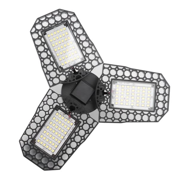 E27 LED-taklampa Gruvlampor 60W Tre blad Vikbar Deformation Garagelampa Lager Fabrikskapelllampa 85‑265V