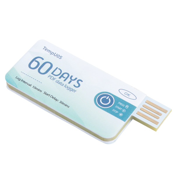 USB-temperatur 60 dagars datalogger Recorder Inspelningsinstrument Engångsplast