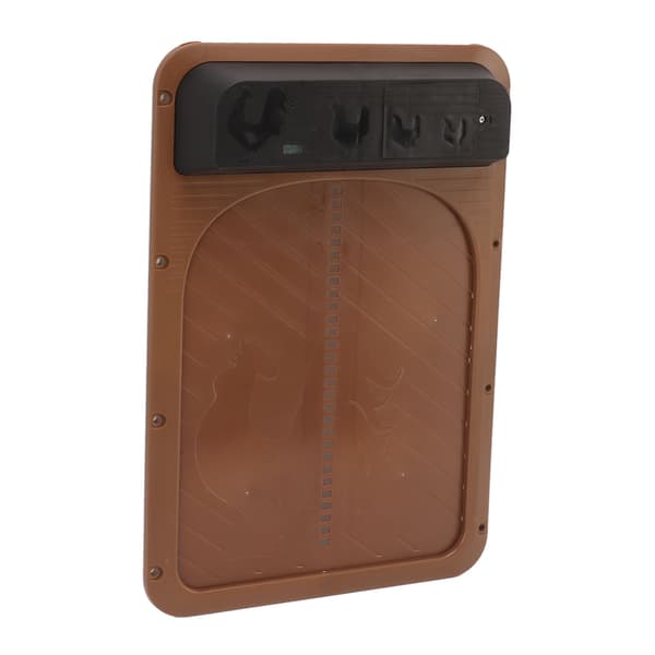 Automatic Chicken Coop Door Plastic Battery Powered Light Sensing Automatic Chicken Door for Farm Dark Brown