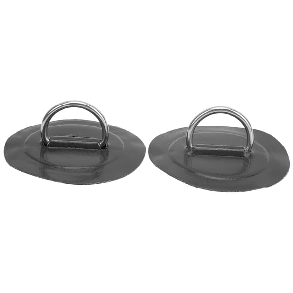 2 stk oppblåsbar båtkajakk D-ring Pad Patch PVC marine rustfritt stål fast spenne (svart)