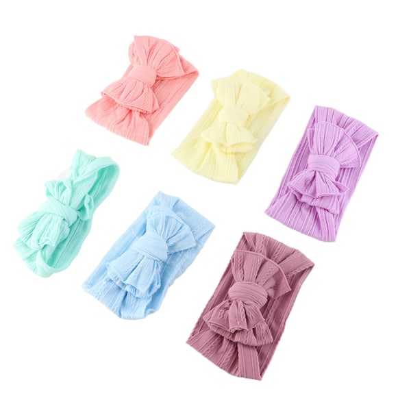 6 stk Baby Hårbånd Sød Håndlavet Blødt Spædbarns Hårbånd Fotorekvisitter Rosa Blå Taro Lilla Beige Lilla Mintgrøn