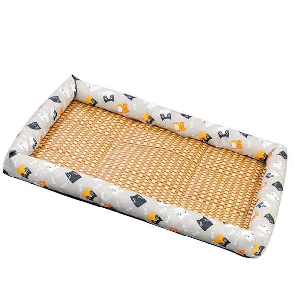 Husdjur Sommarmatta Vine Vävt Linne Uppfriskande Andas Mjuk Bekväm Hund Katt Kylsäng Grå 60x45cm/23,6x17,7in (Föreslagen 10 kg)