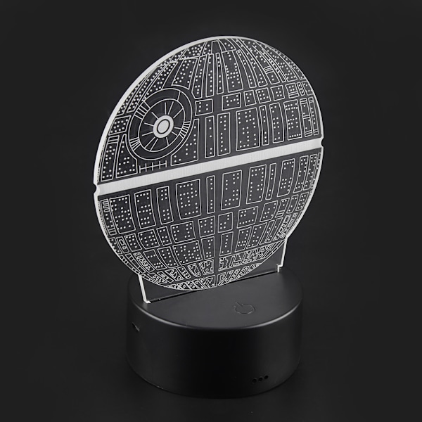 Natlampe ABS-fod Planetmønsterlampe Touch Switch (sort uden fjernbetjening)