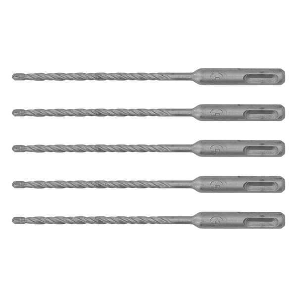 5 stk Hammerborr 160 mm Lengde 2 spor Selvsentrerende hardmetallspiss slagborr for murstein Betong 5 mm/0,2 tommer