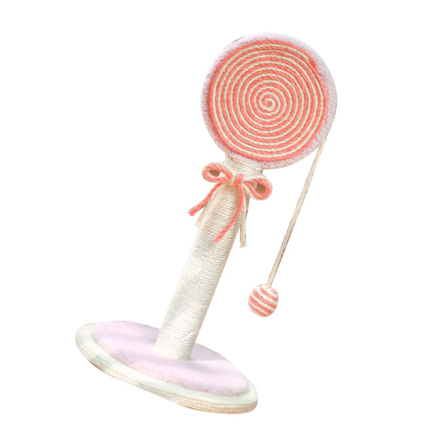 Kattklatrestativ Lollipop-formet med sisal-klosliping Interaktivt multifunksjonelt kattetårn for kattunge Rosa