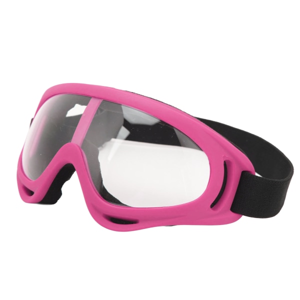 Skibriller PC Transparent Linser UV-beskyttelse Vindtett Justerbart Pannbånd Snowboardbriller for Menn Kvinner Rosa Ramme