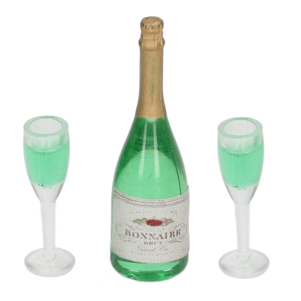 10 set Dollhouse Champagne Set DIY Miniatyr Simuleringsmodell Miniatyrvinflaskor Naturtrogna PVC Dockhusdekor