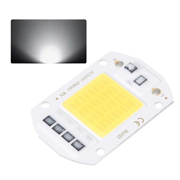 2 PCS AC110V 50W High Brightness Integrated LED Chip Light Source COB Chips 6x4cm White