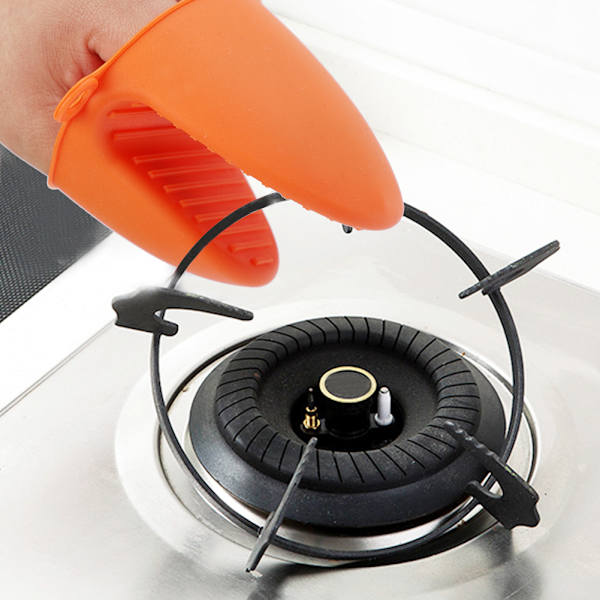 1 ST. Värmebeständig Anti-Slip Matlagningshandske Mikrovågsugn Köksbakverktyg Orange