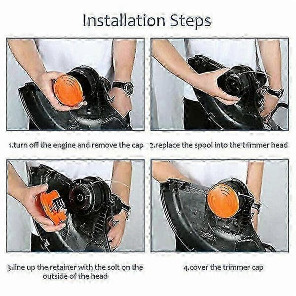 6x spoler og spoledeksler for Black Decker gresstrimmerline