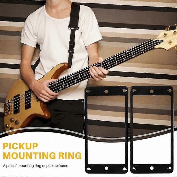 2-pack svarta välvda Humbucker pickup monteringsringar kompatibla med elgitarrramar Black