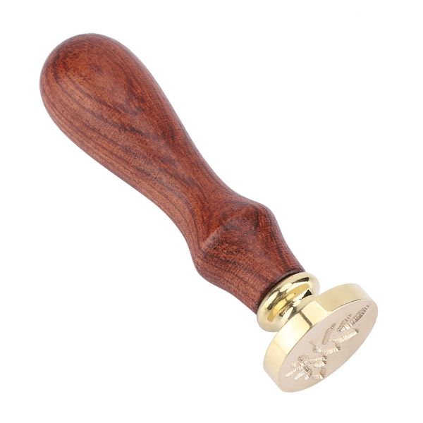1. retro træforseglingsstempel Klassisk stempel til bryllupsinvitationer (012)
