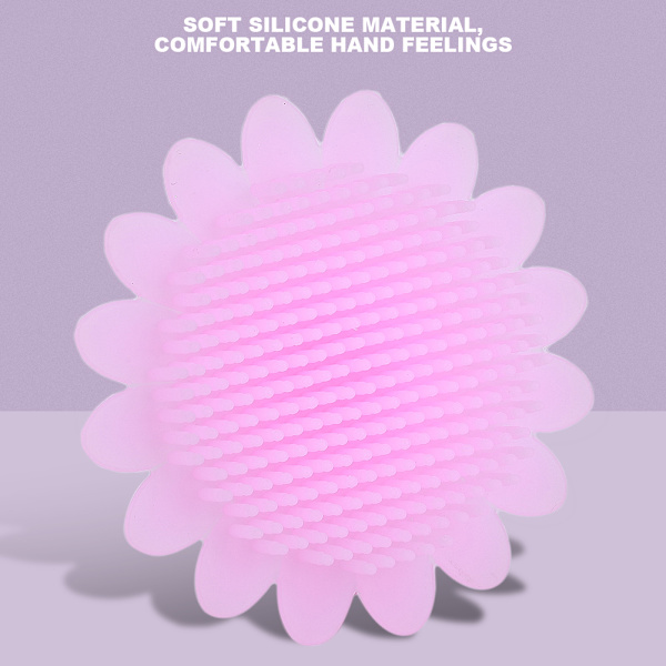 Babybadborste Mjuk hudvänlig matkvalitet silikon babybadschampoborste (rosa)