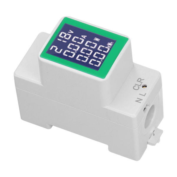 DIN Rail Meter Digital Voltmeter Amperemeter Effekt Energi Monitor Multimeter Tester AC50‑300V 100A