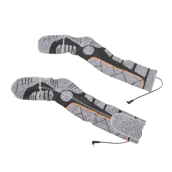 Oppvarmede sokker 3 hastigheter bomull elastisk unisex mørkegrå batteridrevne vintersokker for camping fiske sykling