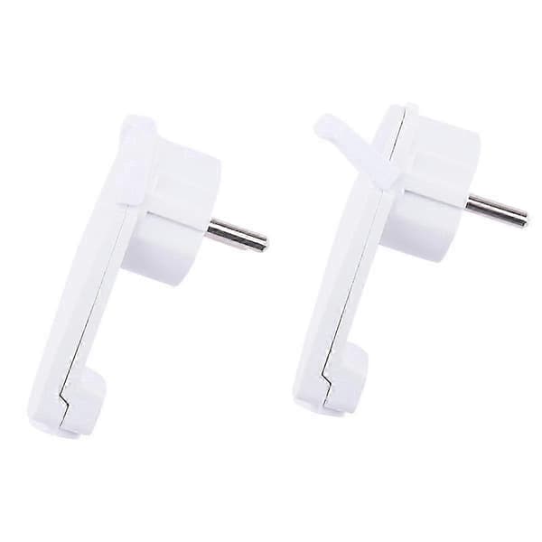2 stk. hvide Schuko vinkelstik, Schuko fladstik 250 V (16 A), Schuko stik, Schuko fladstik, EU White