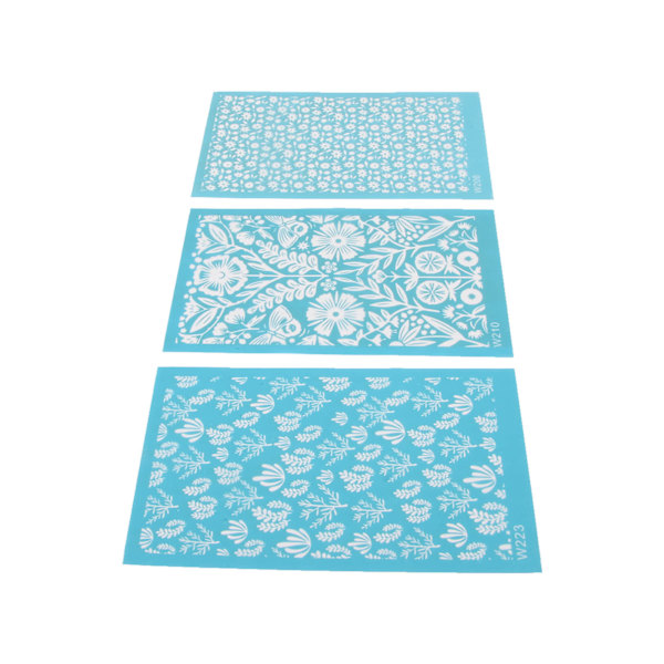 Silkescreen Schabloner för Polymerlera DIY Återanvändbart Silkscreen Tryck Kit för Smycken Lera Örhängen Dekoration 208, 210, 223