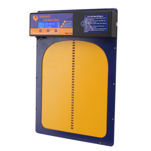 Automatisk Hønsehusdør med Timer Aluminiumlegering IP45 Vanntett LED-skjerm Batteridrevet Automatisk Hønsedøråpner for Gård Jewel Blue