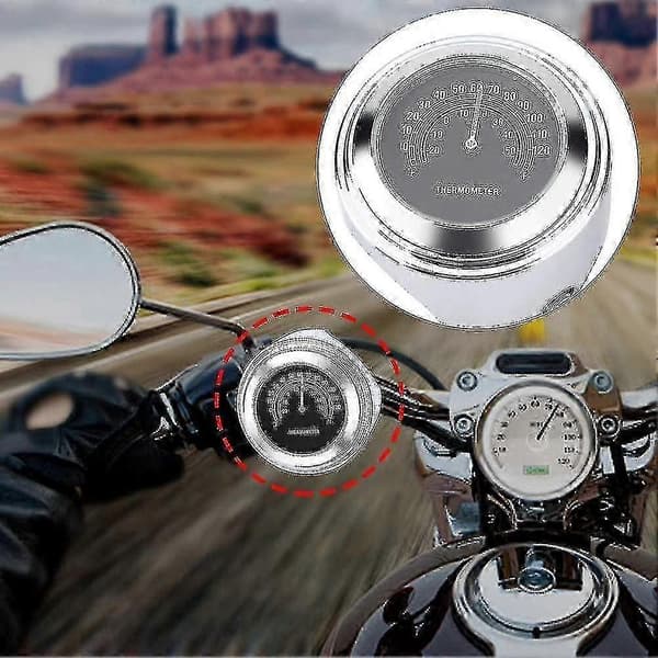 Vandtæt motorcykelstyrtermometer 22-25mm temperaturmåler