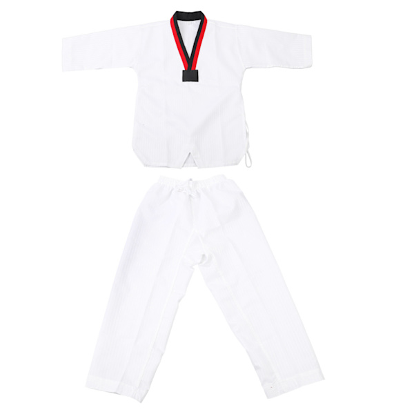 Taekwondo Uniform Randig modell Polyester Bomull med Bälte Kampsport Träningskläder för nybörjare idrottare Träning L