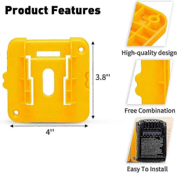 10-pak batteriholder til Dewalt 20V 60V batteriholder passer til DCB200 DCB203 DCB205 DCB206 batterier