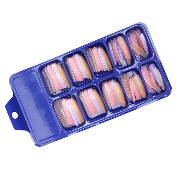 Pure Color Fuld Dækning Negletips Hjemmesalon Smuk Farverig Falsk Falsk Negle Manicure Tool06