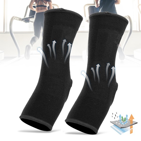 1 Par Sport Ankels beskyttelsespude Beskyttelsesudstyr til Sanda Muay Thai Bokse Karate Taekwondo Sort L