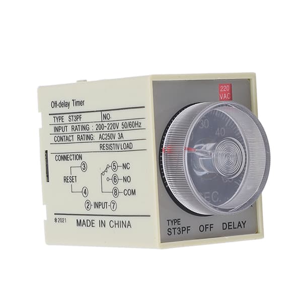 BERM Power Off Delay Relay Knob Control Timing Timer High Accuracy AC200-220V ST3PF 60S