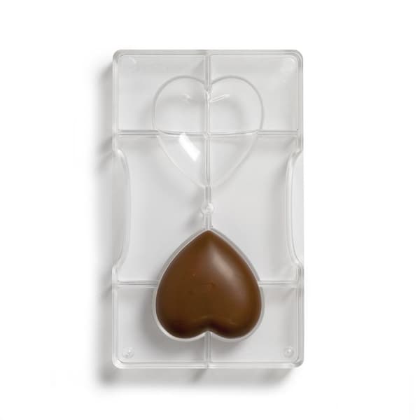 Medium Hjerte 2 stk Hjerter Pralinform Chokoladeform Polycarbonat - Decora Transparent transparent