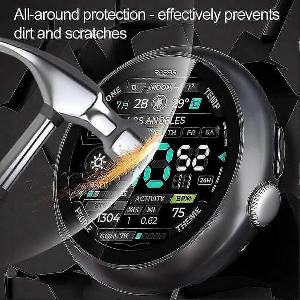 Google Pixel Watch 4-skal, 45 mm 41 mm PC-hårt stötfångarskydd C