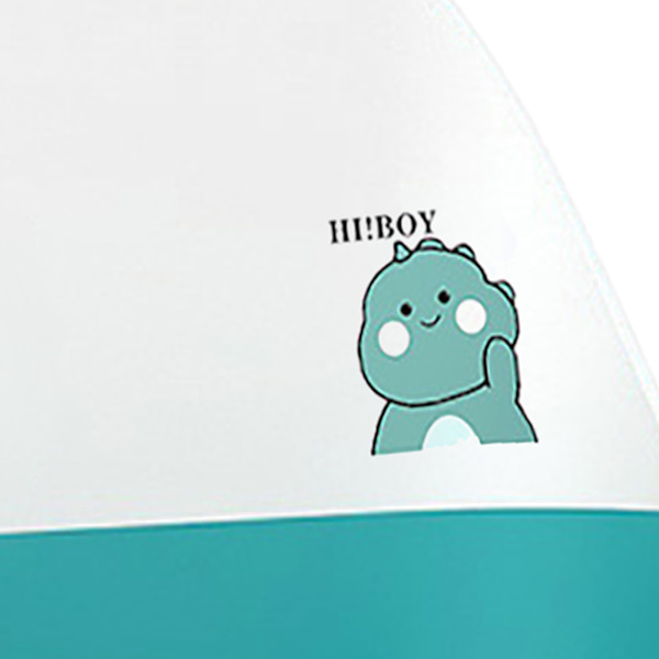 Babyurinal Lättviktsbärbar hopfällbar Praktisk kapacitet PP TPR Tecknad serie potträningsurinal för pojkar Grön dinosaurie (med krokar vattenpluggar)