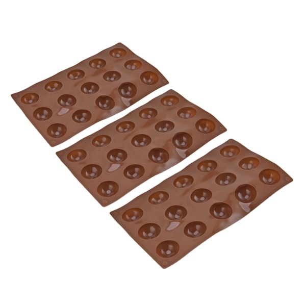 3 stk 15 huller Silikonform Chokoladebomber Form Halvkugle Bageform til Kage Gele Pudding