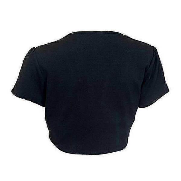 Dammode Kortärmad Stickad Bolero Shrug Ets Black S