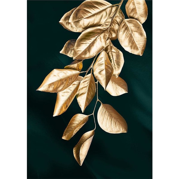 1/3 st Nordic Triptych Restaurangentré Vardagsrum Golden Leaf Canvasmålning Dekorativ målning 2 30x40cm