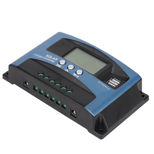 MPPT 100A Solladdningsregulator Dubbel USB LCD-Skärm 12V 24V