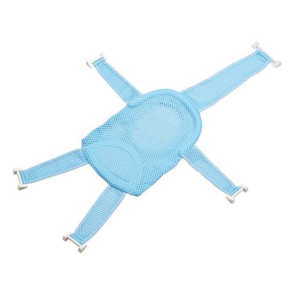 Infant Bath Seat Adjustable Length Shower Support Sling Net Bathtub Mesh Hammock Cradle Bed Light Blue
