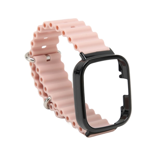 2 i 1 klockarmband Skyddsfodral Silikon justerbart ersättningsbandfodral för Redmi Watch 3 Pink