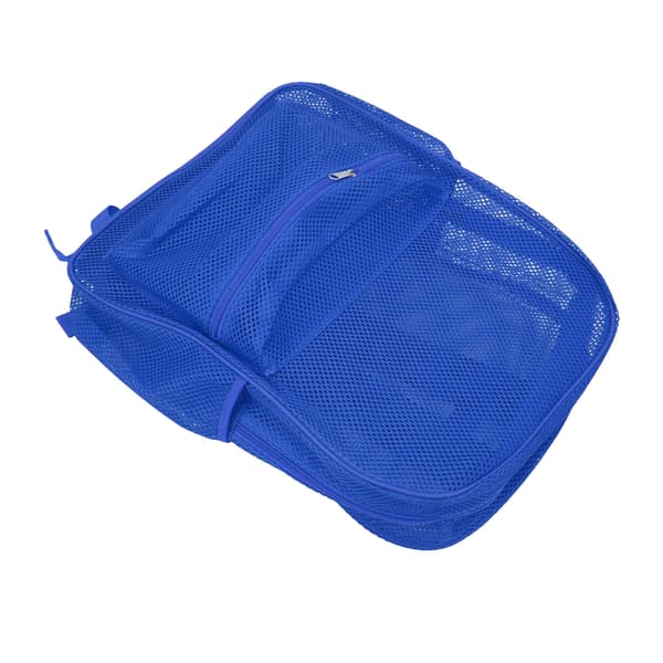 Mesh Backpack Heavy Duty Lightweight Washable Large Capacity Clear Backpack for Swimming Beach Sport Blue