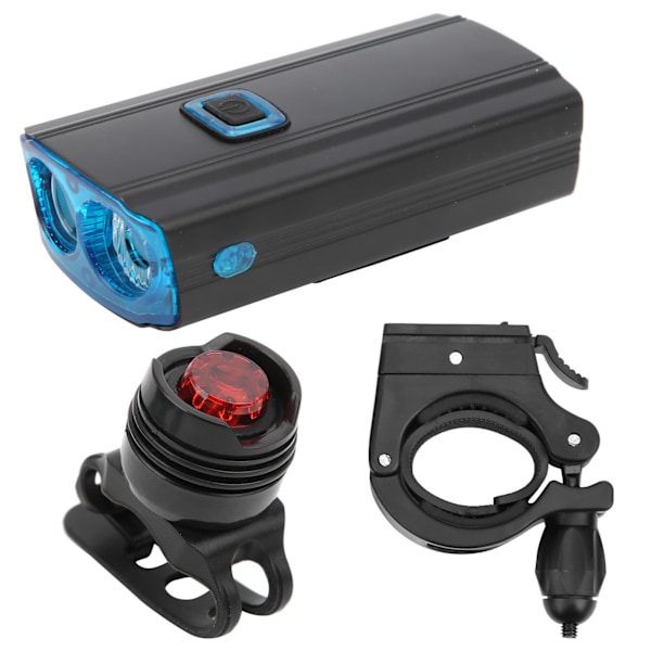 USB genopladelig cykellygte Cykelforlygte Natlygte med baglygte